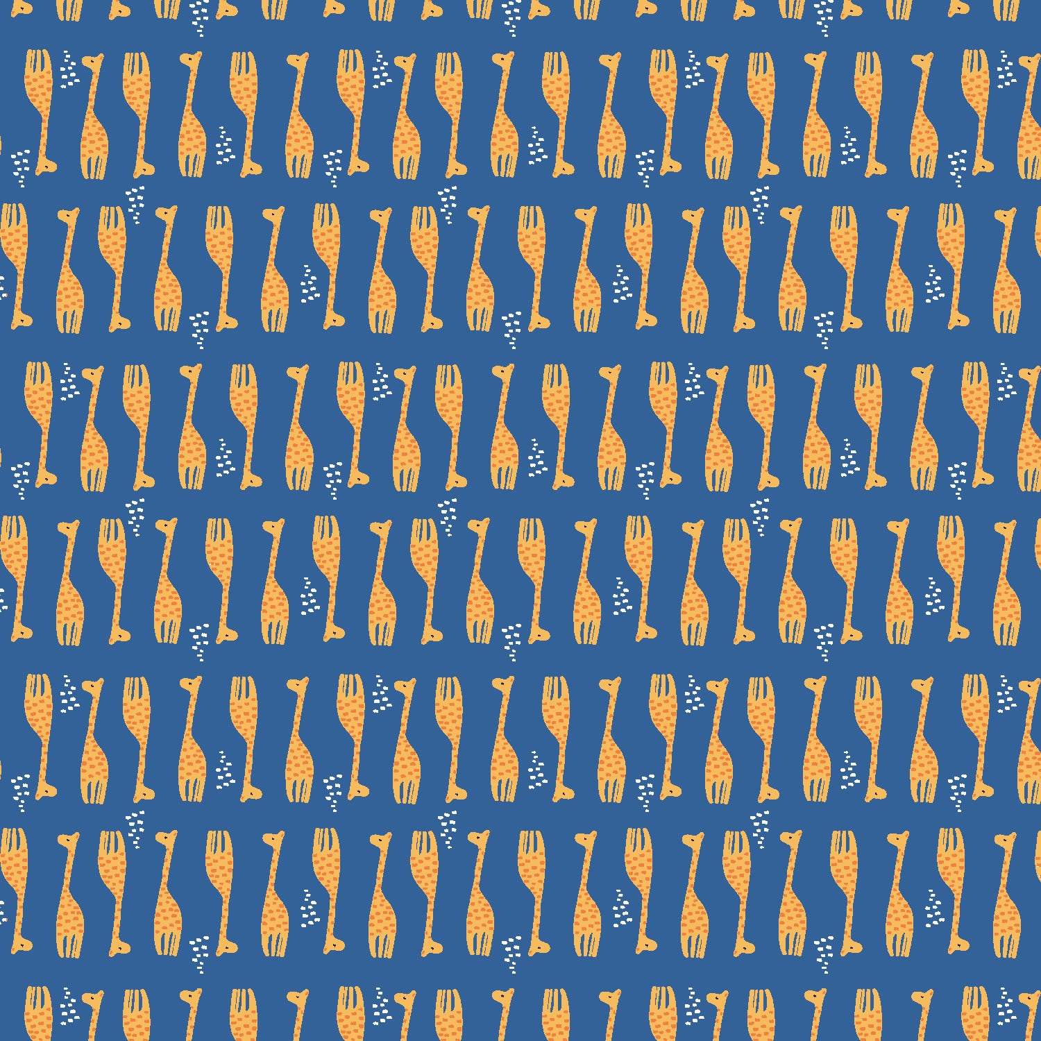 Cotton + Steel-Giraffe Parade True Blue-fabric-gather here online