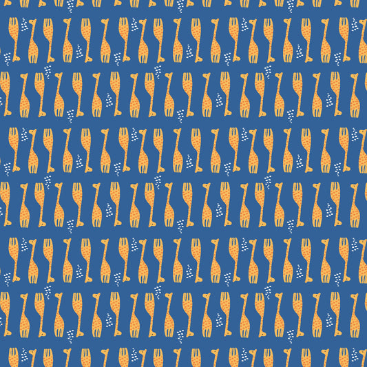 Cotton + Steel-Giraffe Parade True Blue-fabric-gather here online