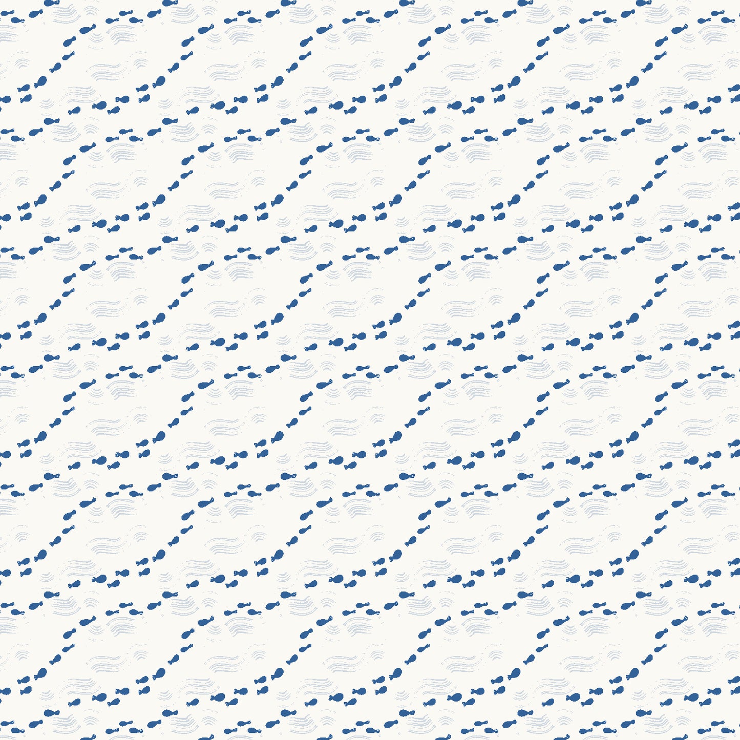 Cotton + Steel-Fish Family Blue Lagoon-fabric-gather here online
