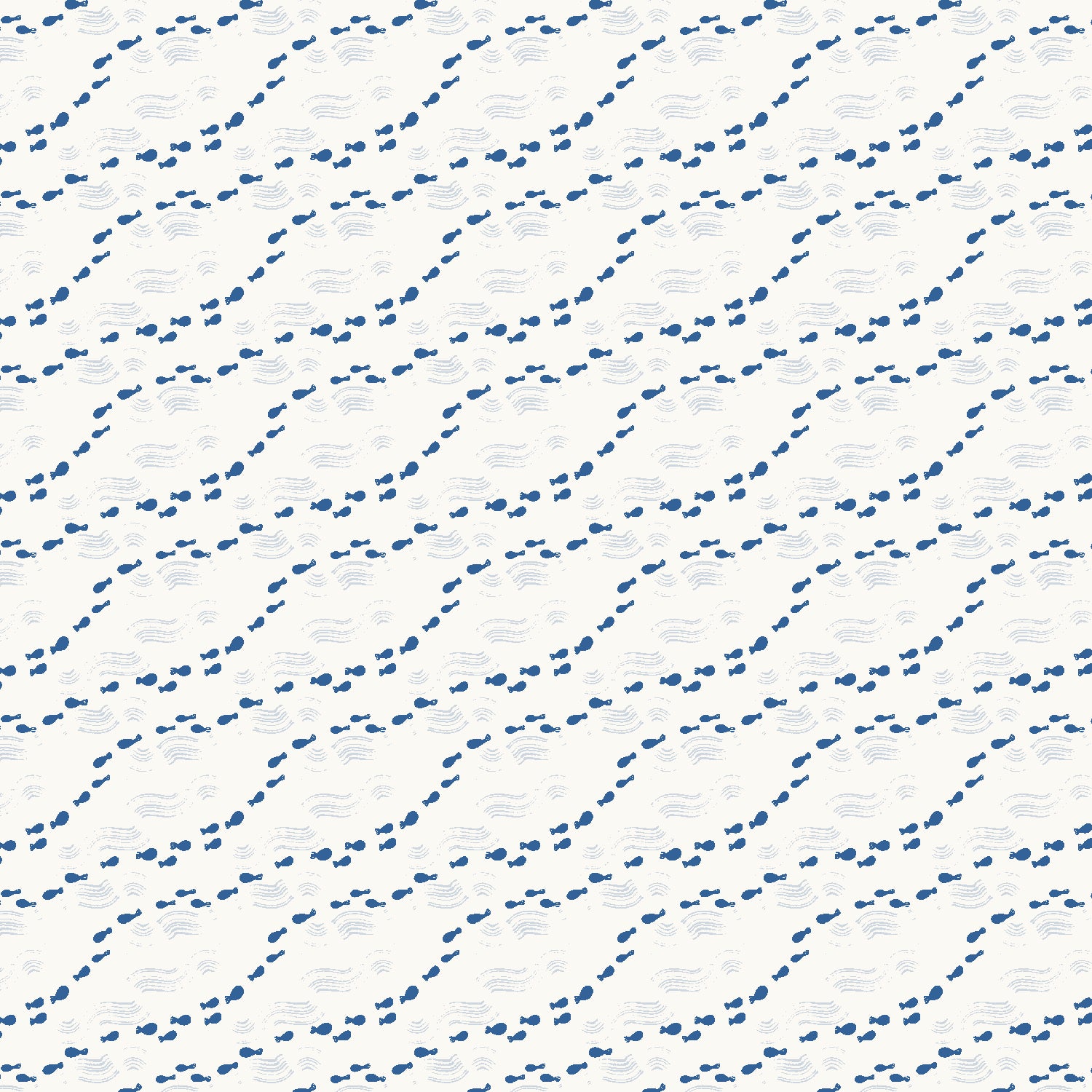Cotton + Steel-Fish Family Blue Lagoon-fabric-gather here online