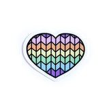 Kitty With A Cupcake-Pastel Rainbow Knit Heart Sticker-sticker-gather here online