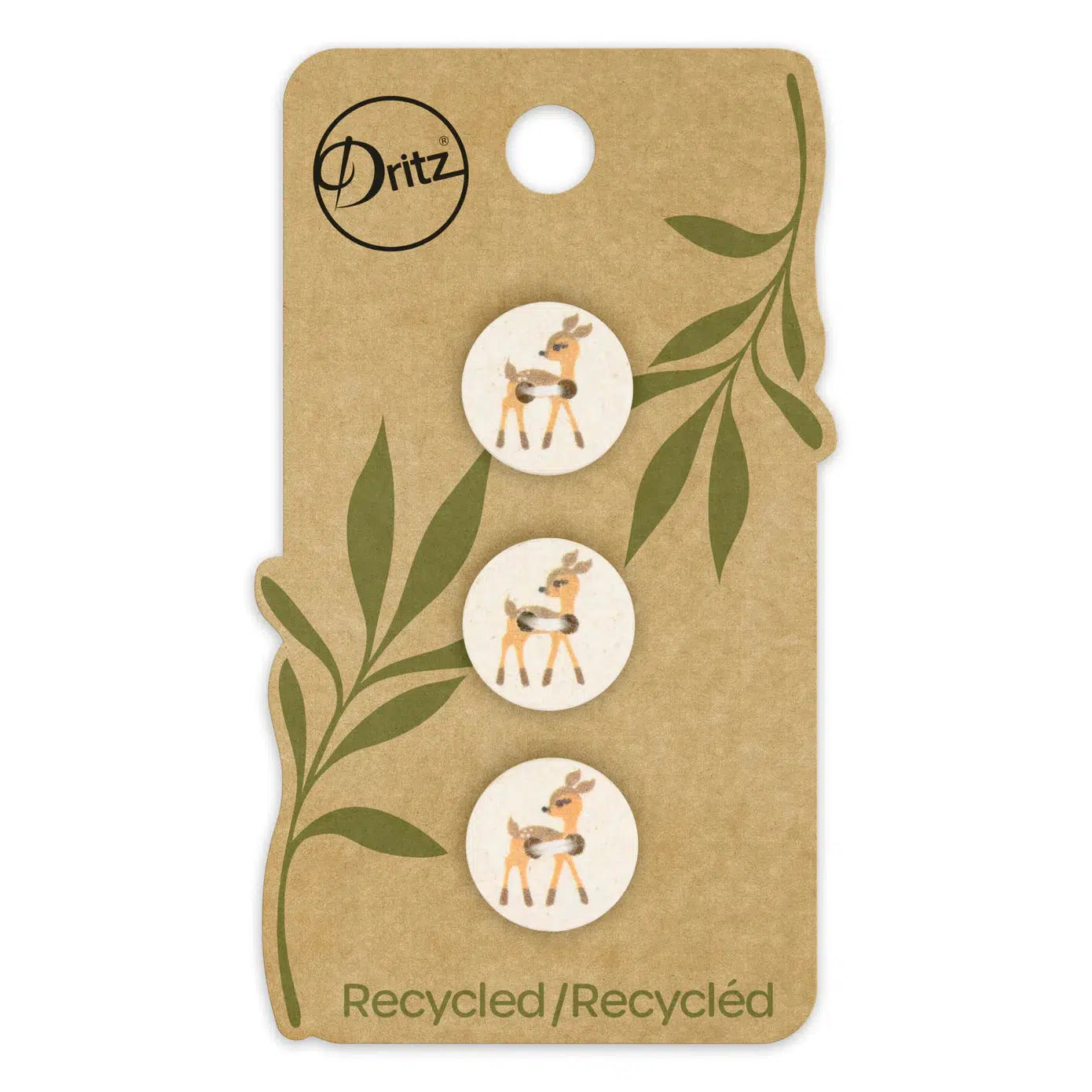 Dritz-15mm Recycled Cotton Button - Deer-button-gather here online