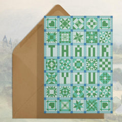 Stay Home Club-Thank You (Patchwork) Greeting Card-greeting card-gather here online