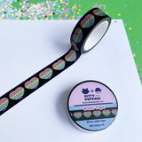 Kitty With A Cupcake-Pastel Rainbow Knit Heart - 15mm Washi Tape-notion-gather here online