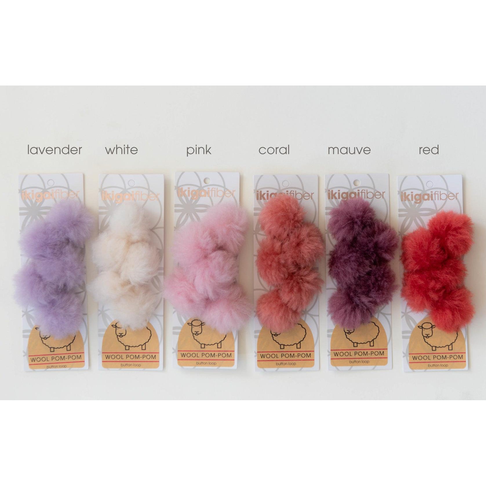 Ikigai Fiber-Wool Pom-Pom 5 Pack, 4cm-pompoms-Coral-gather here online