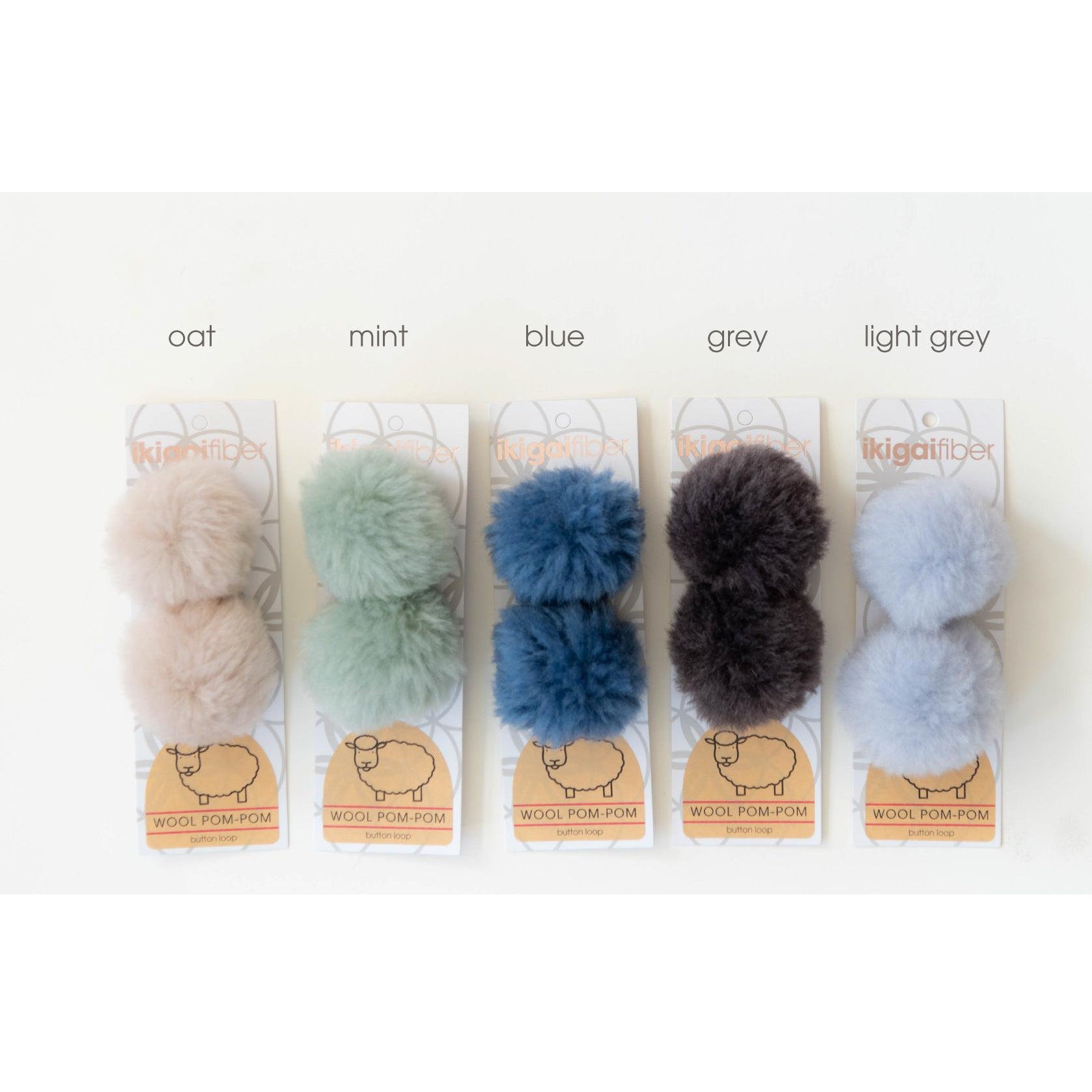 Ikigai Fiber-Wool Pom-Pom 2 Pack, 6cm-pompoms-Blue-gather here online