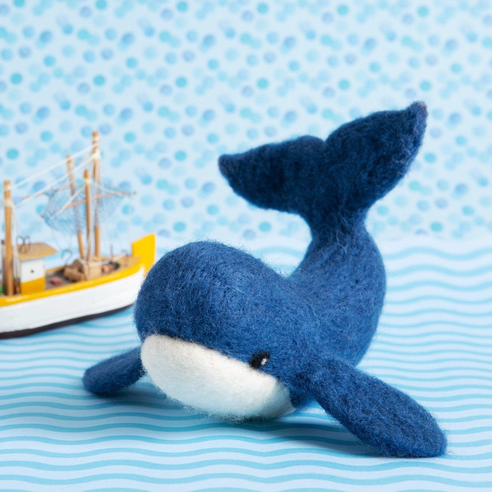 Whale Needle Felting Kit a DIY craft for beginners in Needle Felting