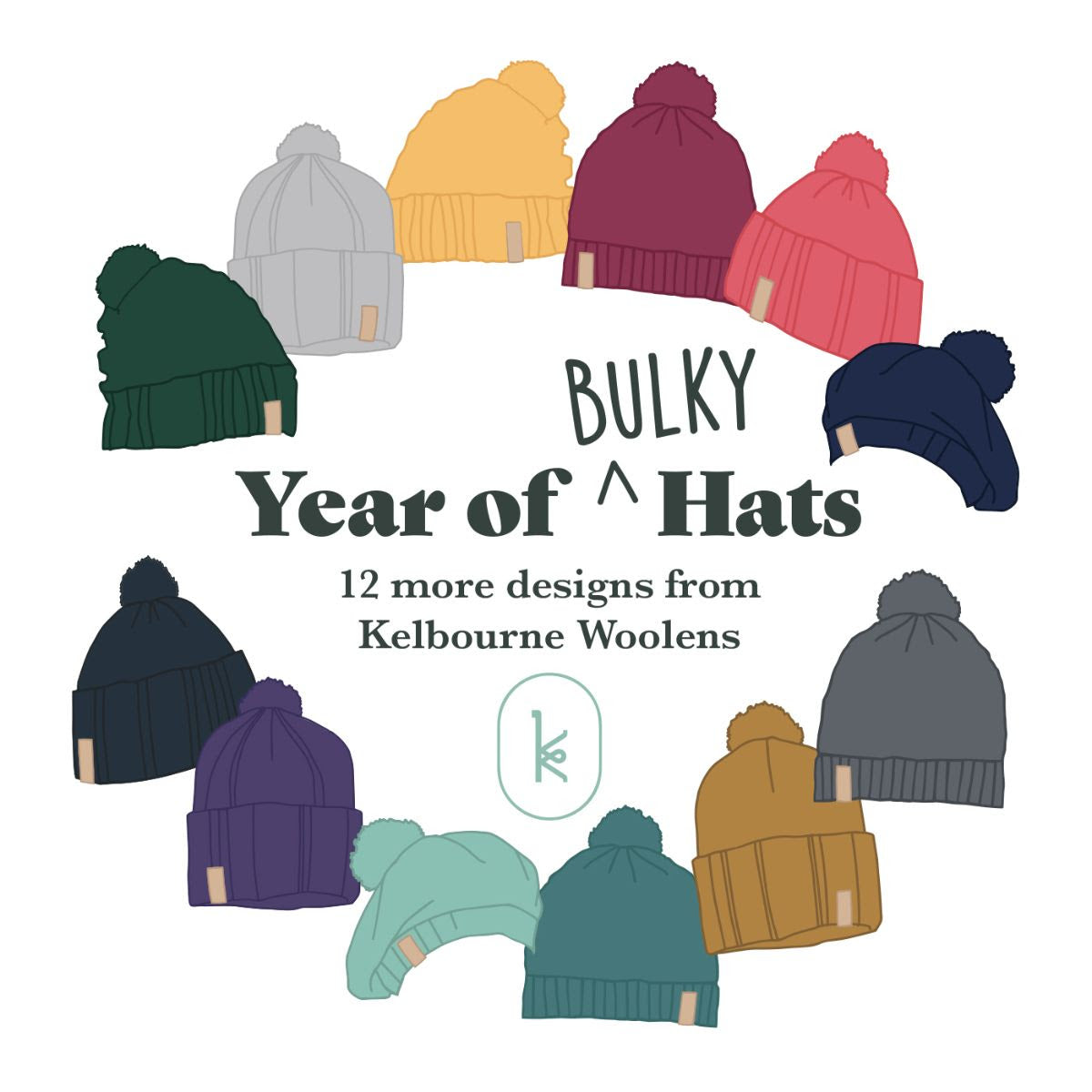 gather here classes-March Year of Bulky Hats KAL-class-gather here online