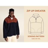 Wardrobe By Me-Zip Up Sweater Pattern-sewing pattern-gather here online
