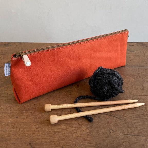 Artifact-Knitting Pouch Long - Papaya-accessory-gather here online