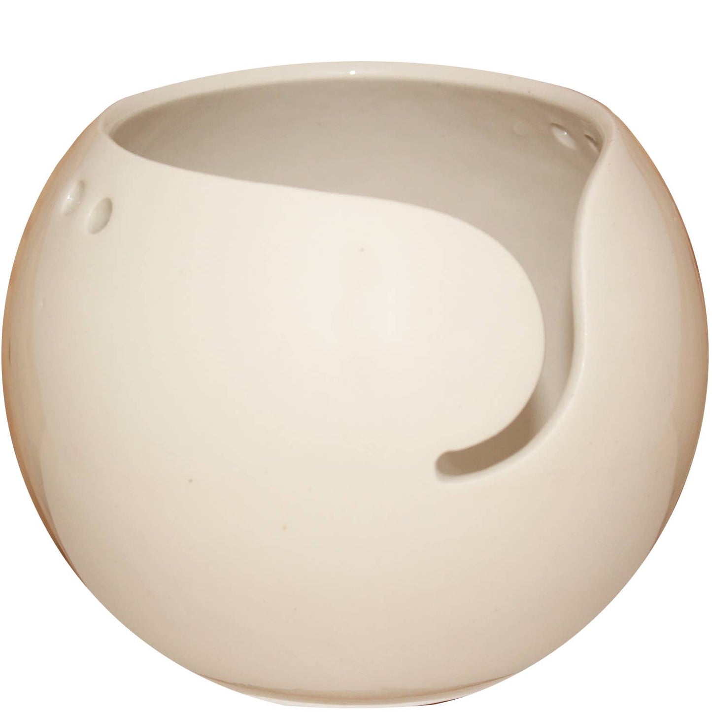 Cōppa Cōllaborative LLC-Minimal Ceramic Yarn Bowl: Vanilla-knitting notion-gather here online