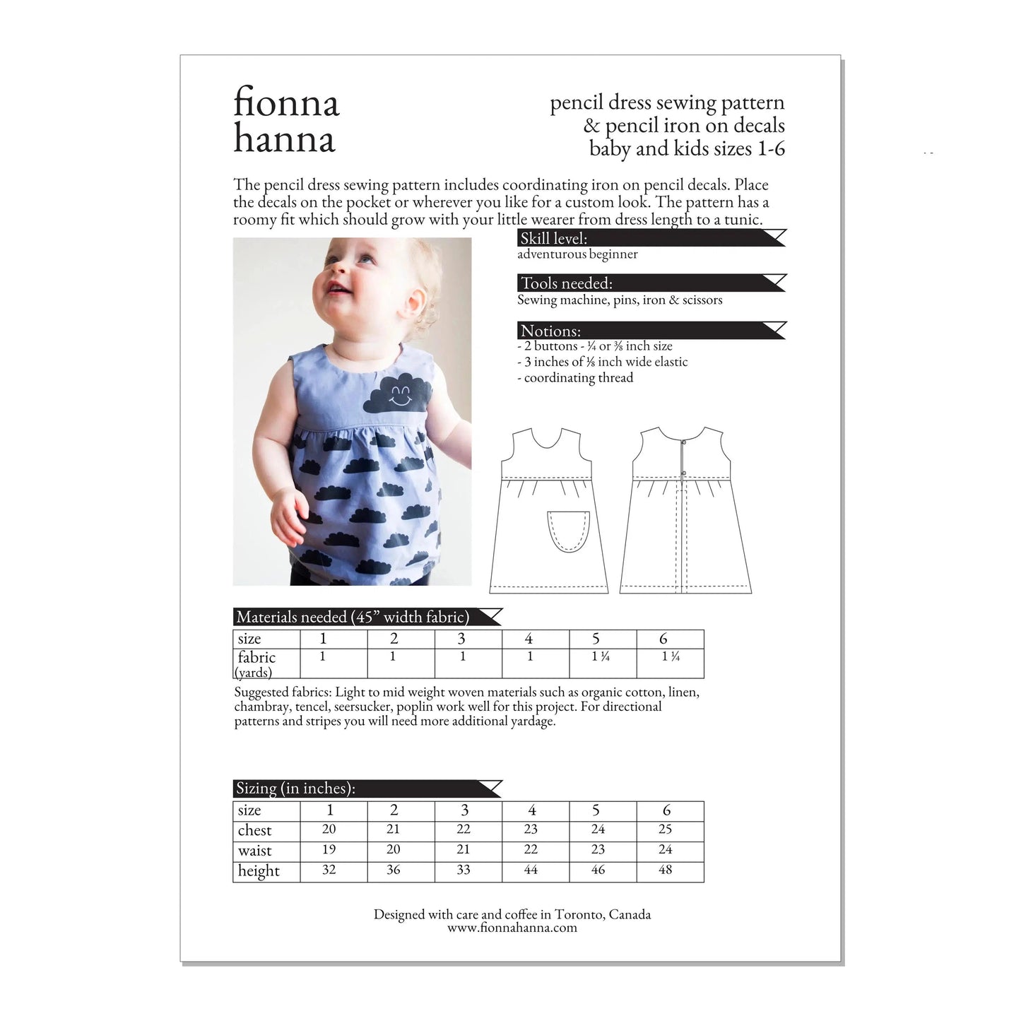 Fionna Hanna-Pencil Dress Sewing Pattern-sewing pattern - kids-gather here online