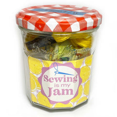 Keller Design Co.-Sewing is My Jam Jar Embroidery Kit - Yellow/Lemon Curd-embroidery kit-gather here online
