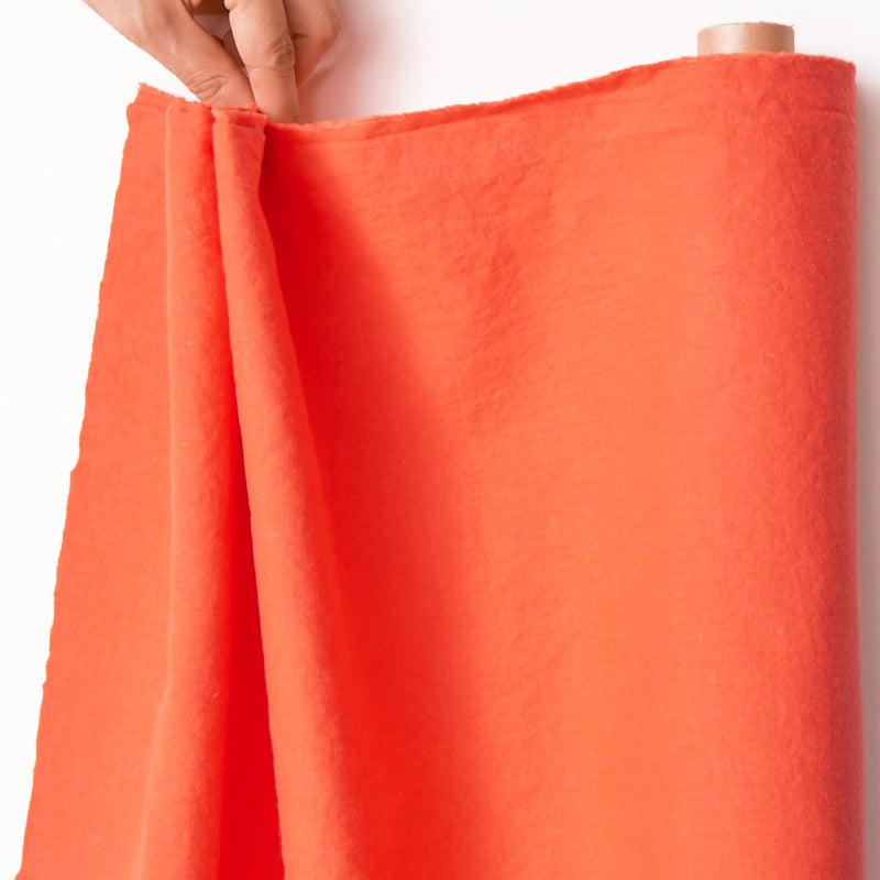 Kokka-Nani Iro Solids Cotton Linen Blend, Orange-fabric-gather here online