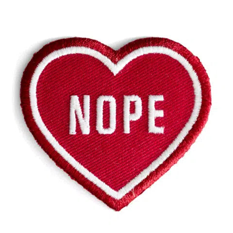 These Are Things-NOPE Heart Red Iron-On Patch-accessory-gather here online