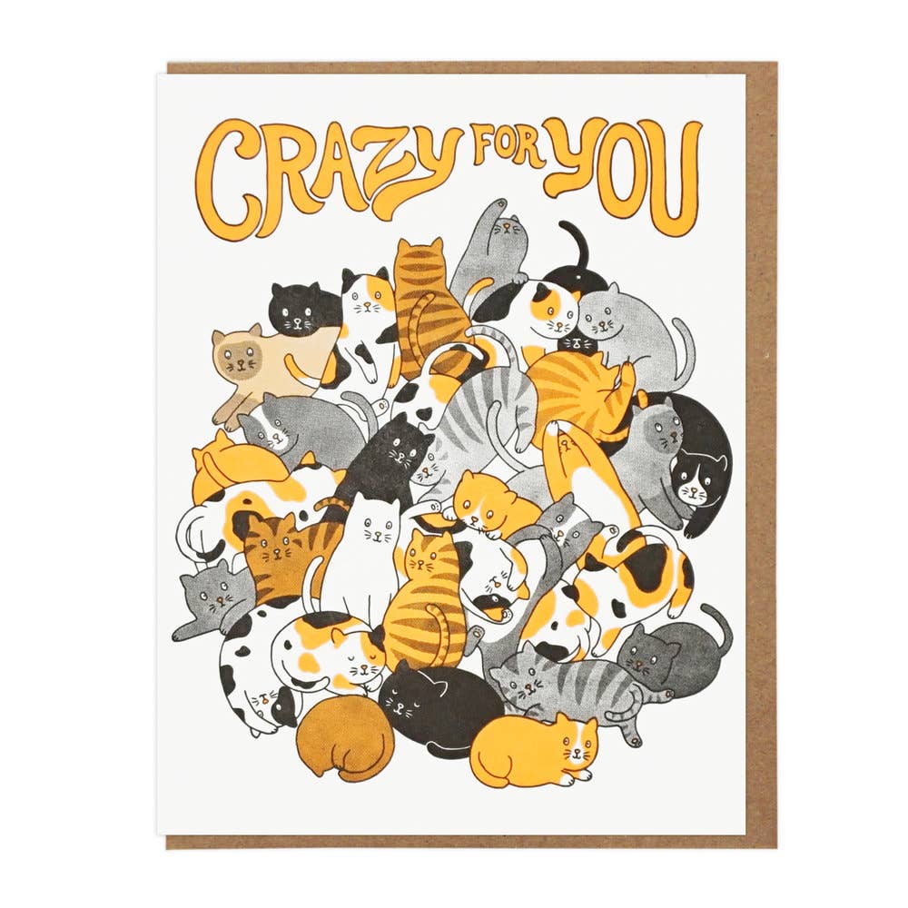 Lucky Horse Press-Crazy For You Cats Greeting Card-greeting card-gather here online