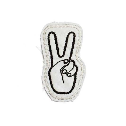 Lucky Horse Press-Peace Stitched Patch: White-accessory-gather here online