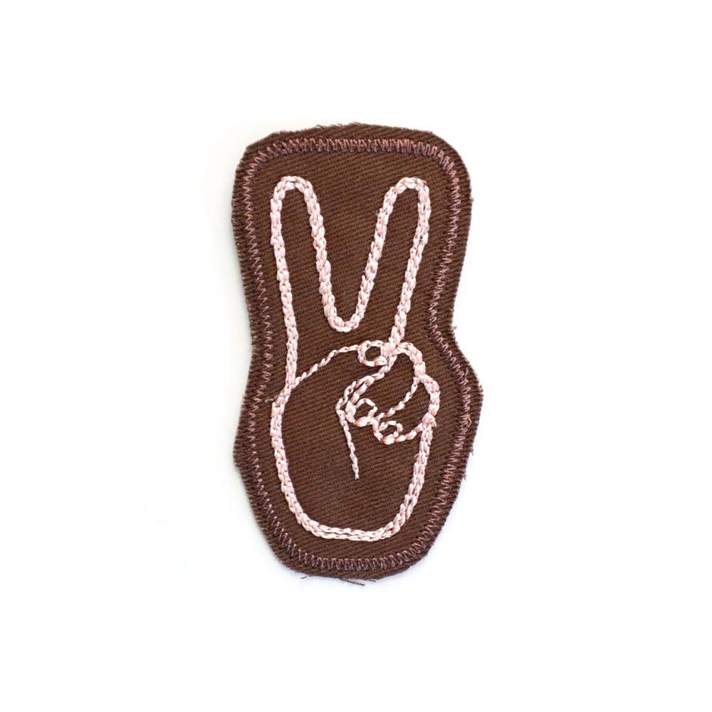 Lucky Horse Press-Peace Stitched Patch: Brown-accessory-gather here online