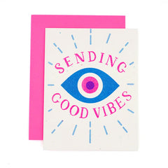 These Are Things-Sending Good Vibes Evil Eye Greeting Card-greeting card-gather here online