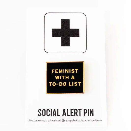 Word For Word-Feminist With A To-Do List Enamel Pin-accessory-gather here online