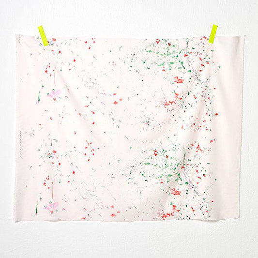 Kokka-Colorful Flowers Bloom Pale Pink, on 80% Cotton / 20% Silk Voile-fabric-gather here online