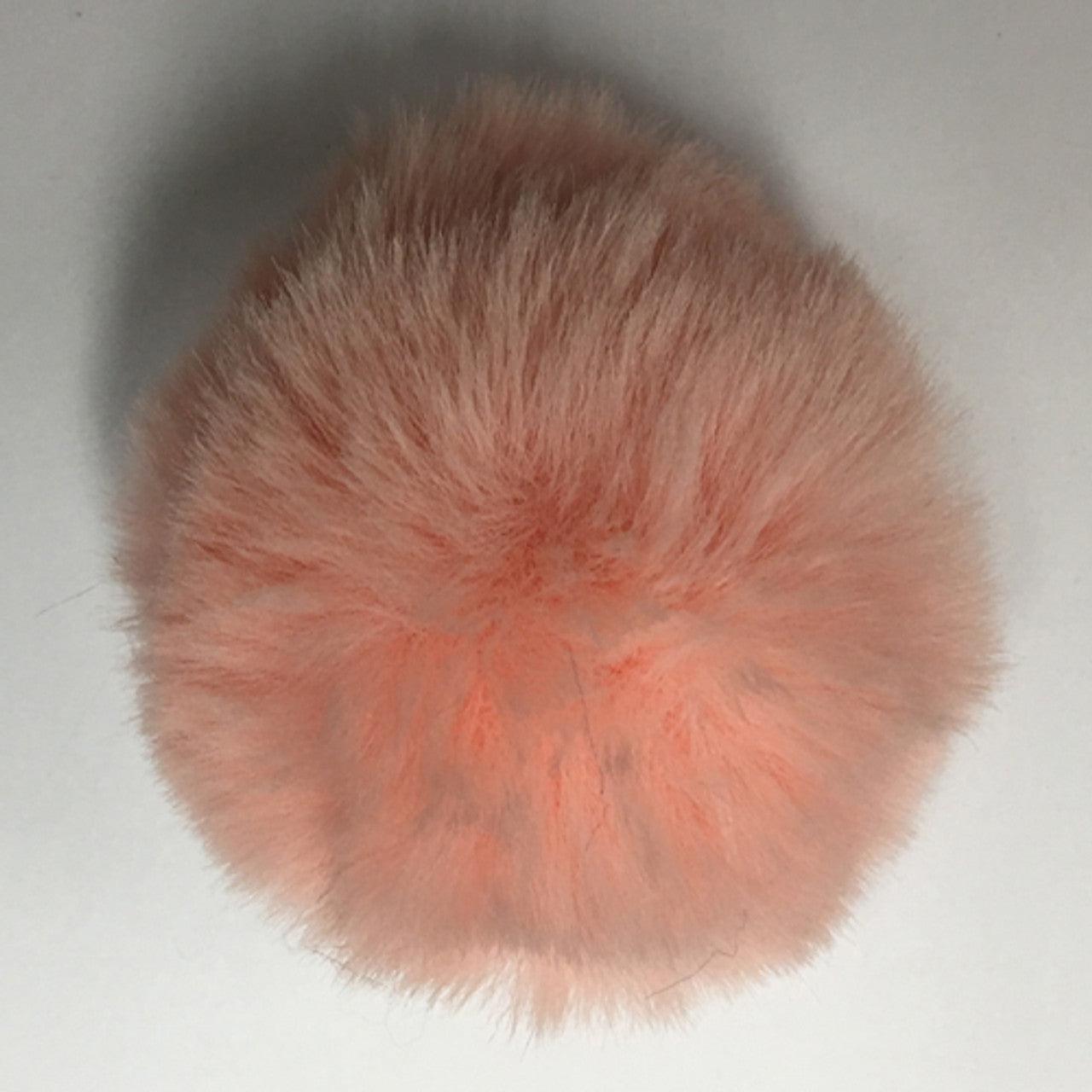 McPorter Farm-Faux Rabbit Fur Pompom - Peach-pompoms-gather here online