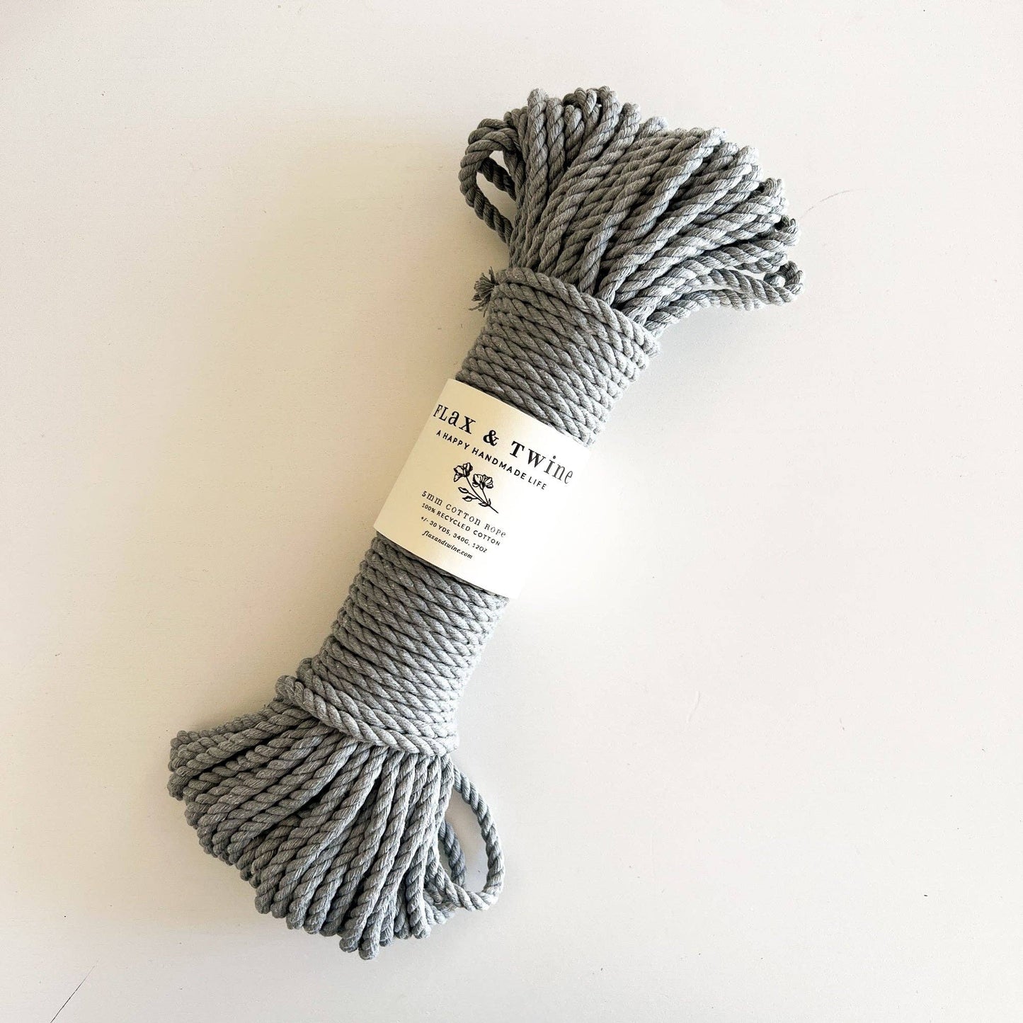 Flax & Twine-Chelsea Rope Basket Kit - Heather Gray-knitting / crochet kit-gather here online