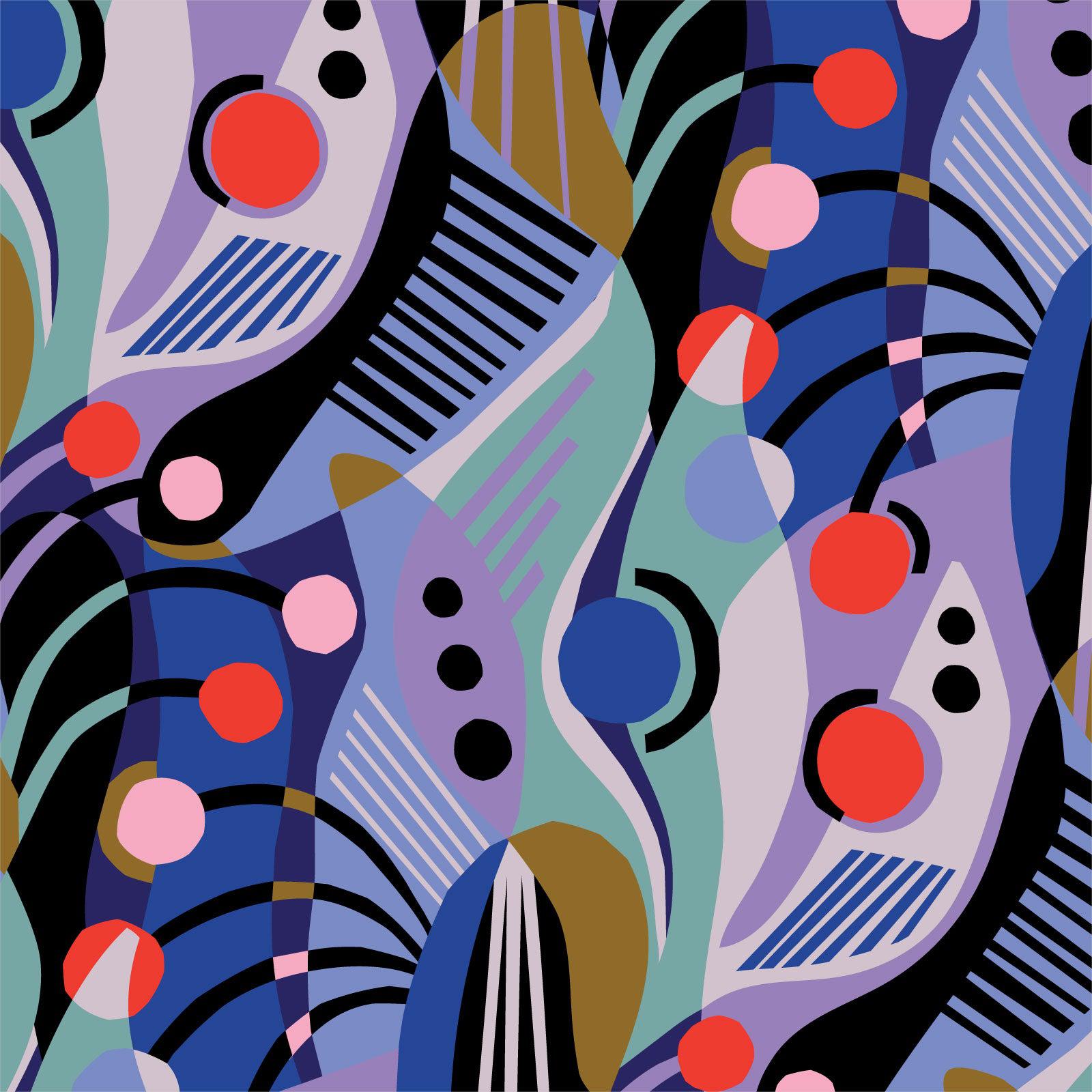 Cloud9-Abstract Dreams on Rayon-fabric-gather here online