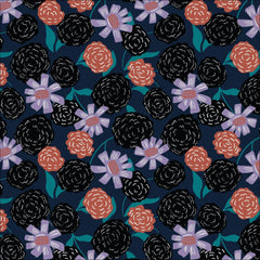 Cloud9-Black Marigolds-fabric-gather here online