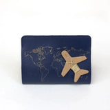 Chasing Threads-DIY Stitch Where You've Been Passport Cover Kit - Navy Leather-xstitch kit-gather here online