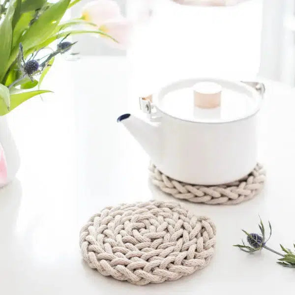 Flax & Twine-Finger Knit Trivet Kit-knitting / crochet kit-gather here online