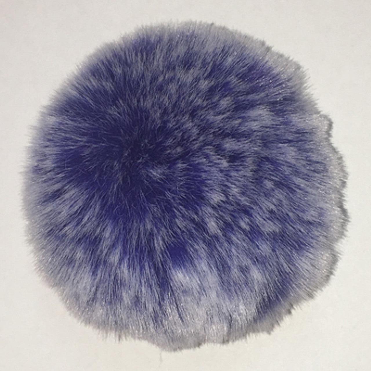 McPorter Farm-Faux Frosted Rabbit Fur Pompom - Frosted Blue-pompoms-gather here online