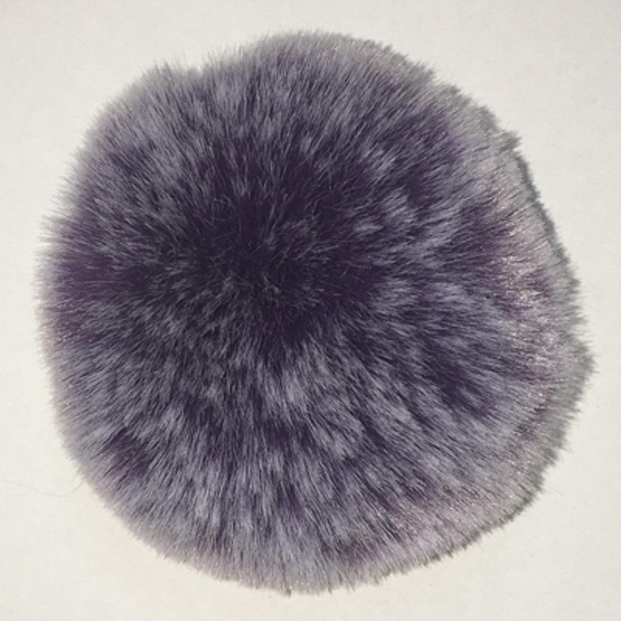 McPorter Farm-Faux Frosted Rabbit Fur Pompom - Frosted Purple-pompoms-gather here online