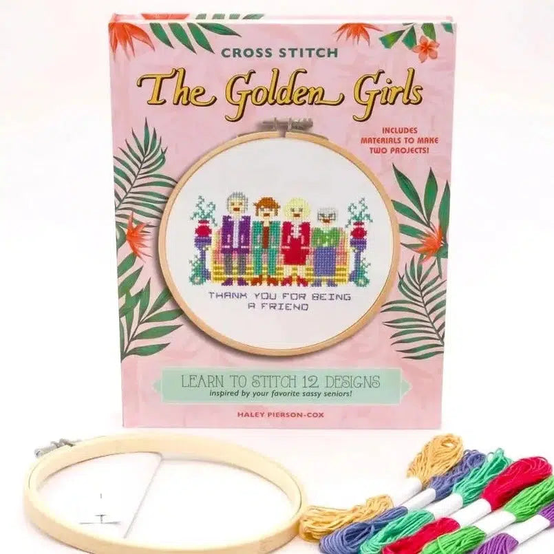 Microcosm Publishing-Cross Stitch The Golden Girls (Craft Kit + Book)-book-gather here online