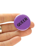 Word For Word-Queer LGBTQ+ Pinback Button-accessory-gather here online