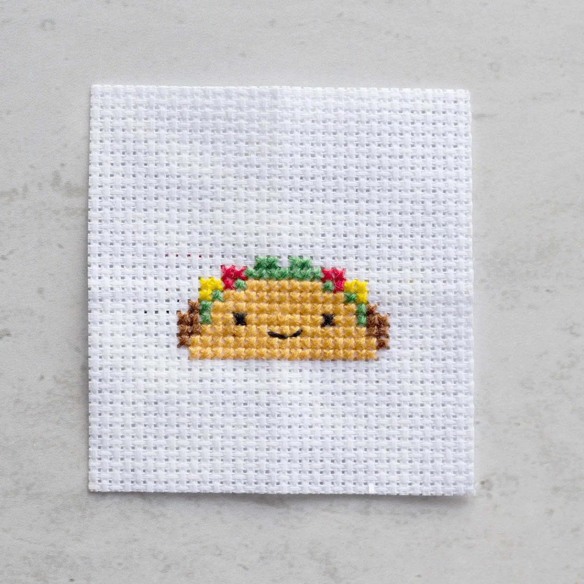 Marvling Bros-Kawaii Taco Mini Cross Stitch Kit in a Matchbox-xstitch kit-gather here online