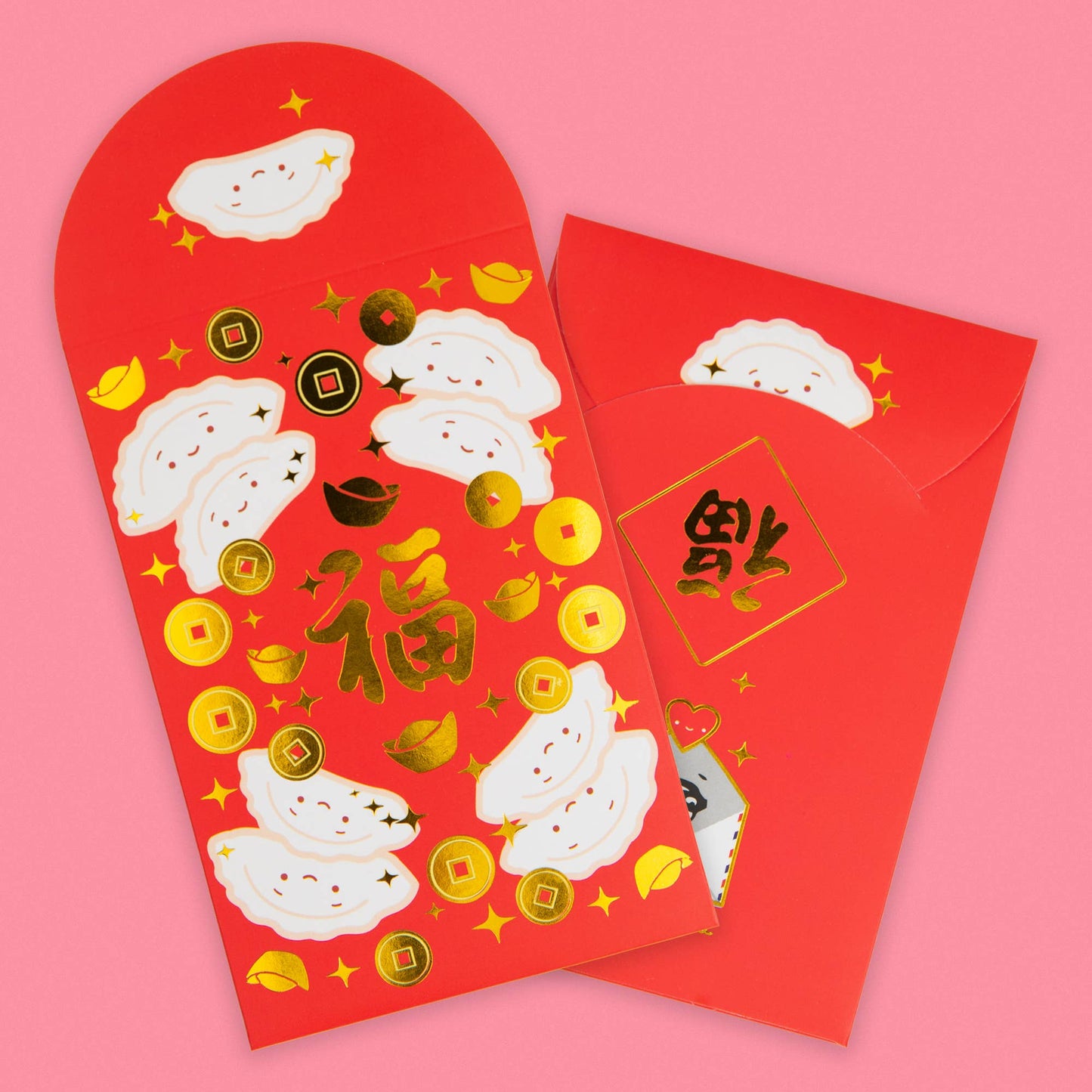 ILOOTPAPERIE-Happy Dumplings Gold Foiled Red Envelopes, HongBao 紅包-accessory-gather here online