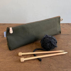 Artifact-Knitting Pouch Long - Olive-accessory-gather here online