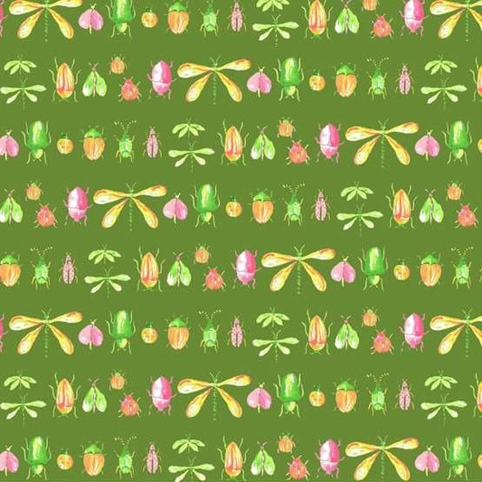 Windham Fabrics-Gasparee on Green-fabric-gather here online