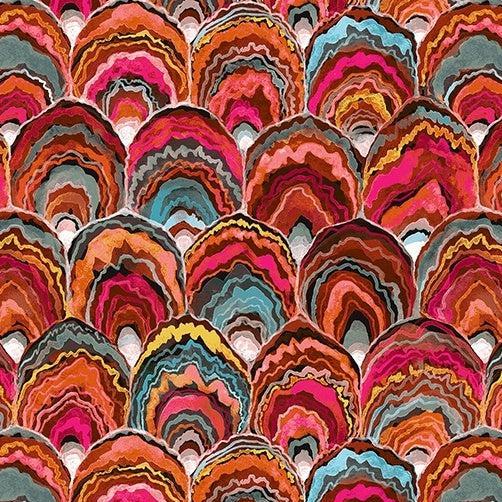 Windham Fabrics-Oyster Forest on Garnet-fabric-gather here online