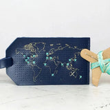 Chasing Threads-Stitch Where You’ve Been Luggage Tag - Navy-xstitch kit-gather here online