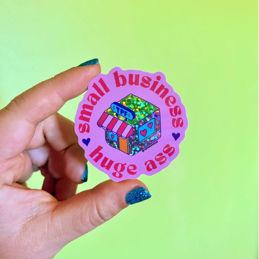 The Peach Fuzz-Small Business, Huge Ass Glitter Sticker-accessory-gather here online