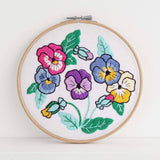Antiquaria-Springtime Pansies Sampler 6" Embroidery Kit-embroidery kit-gather here online