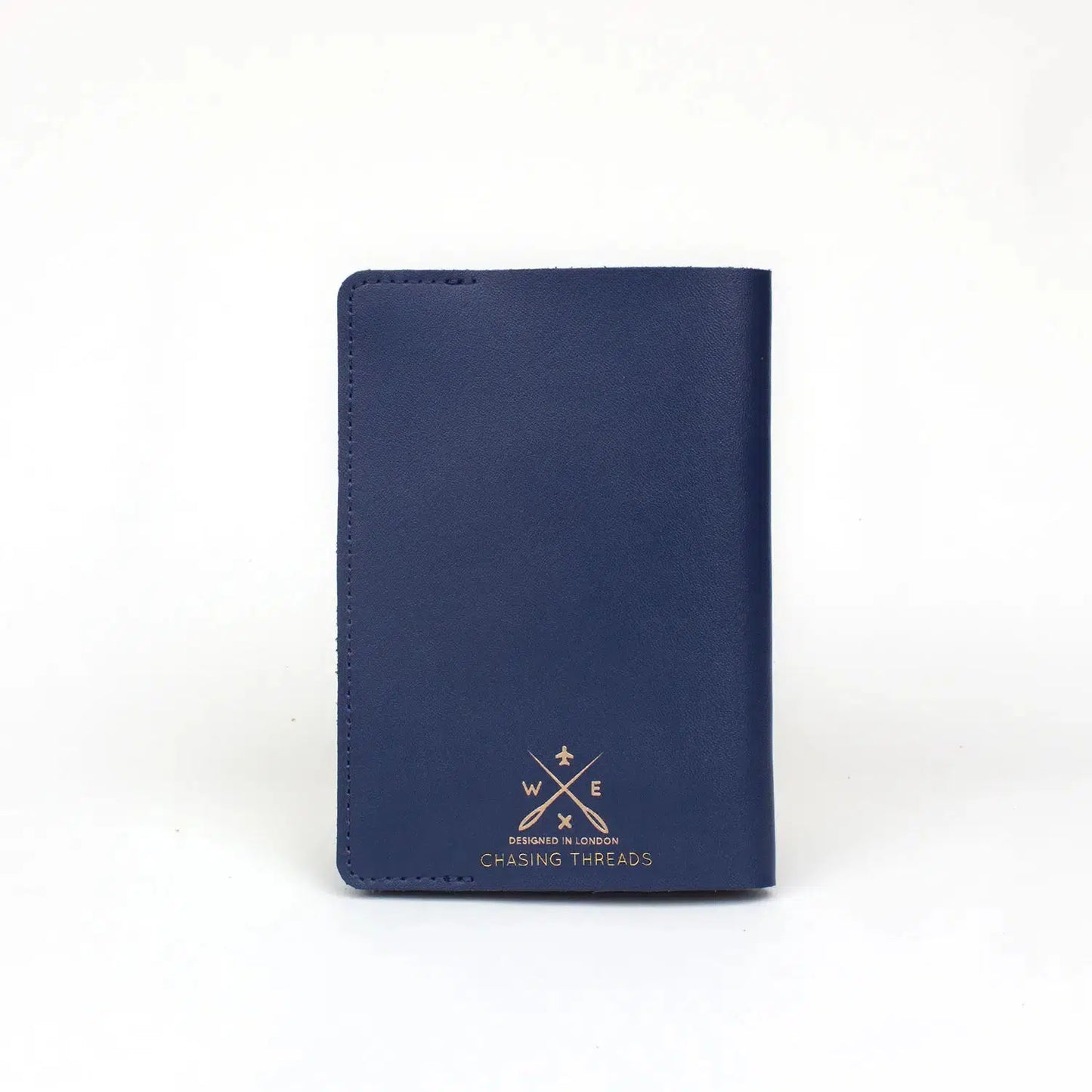 Chasing Threads-DIY Stitch Where You've Been Passport Cover Kit - Navy Leather-xstitch kit-gather here online