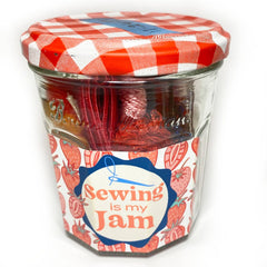 Keller Design Co.-Sewing is My Jam Jar Embroidery Kit - Red Strawberry-embroidery kit-gather here online