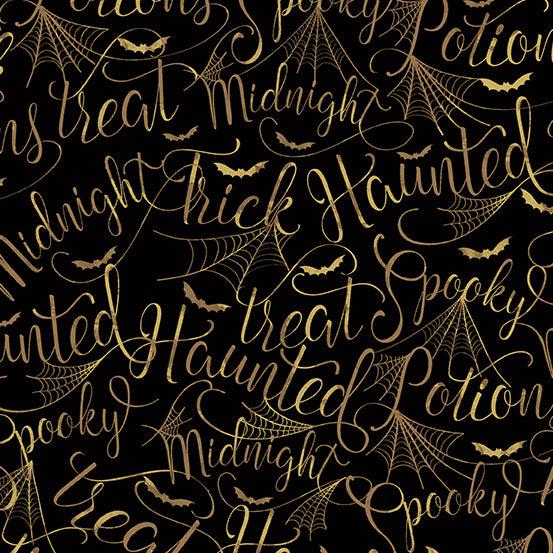 Andover Fabrics-Cryptic Script Bronze-fabric-gather here online