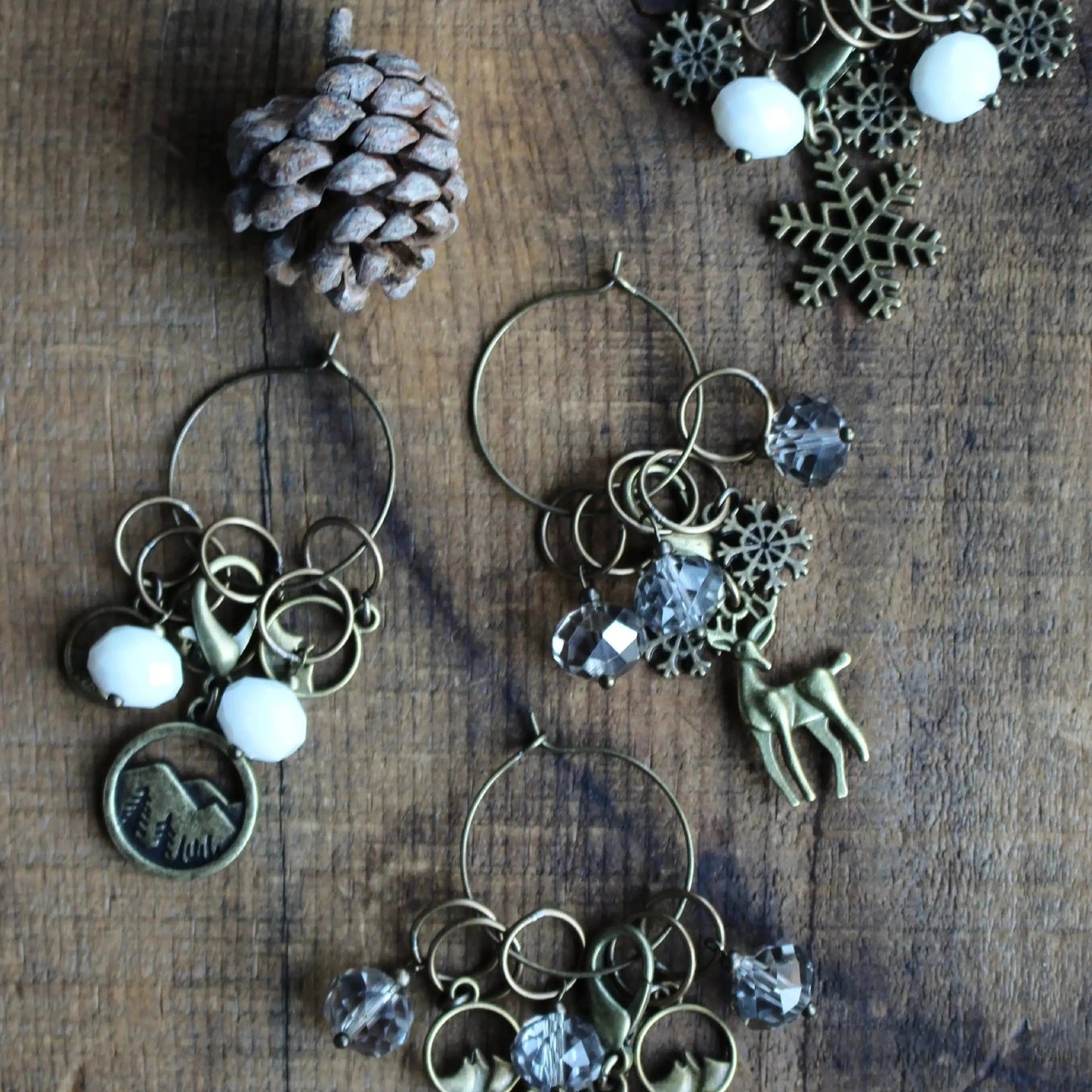 Never Not Knitting-Winter Forest Stitch Markers-knitting notion-gather here online