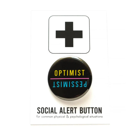 Word For Word-Optimist/Pessimist Pinback Button-accessory-gather here online