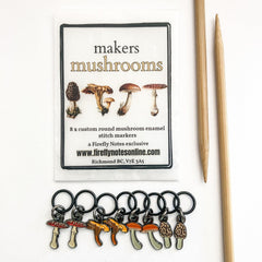 Firefly Notes-Makers Mushrooms Stitch Marker Pack-knitting notion-gather here online
