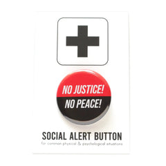 Word For Word-No Justice No Peace Pinback Button-accessory-gather here online